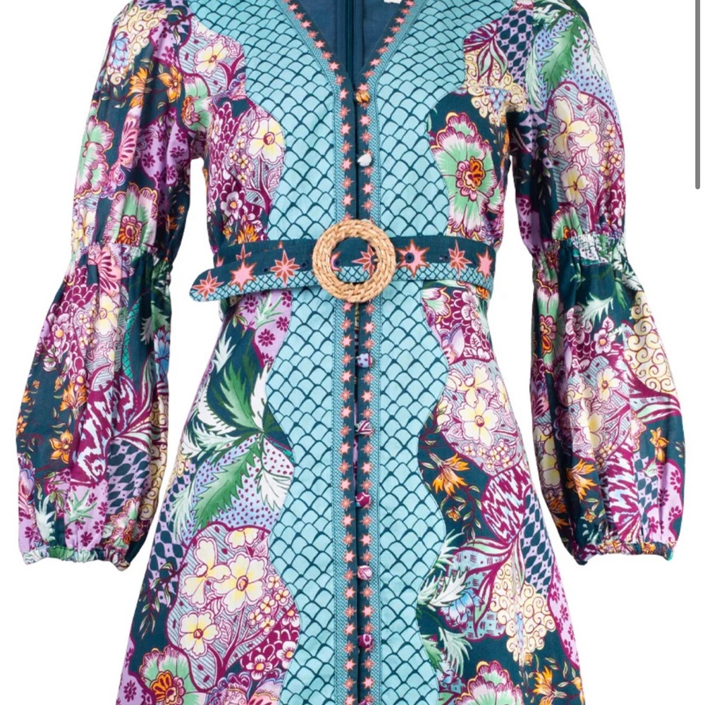 Anna Cate Floral Multicolor Dress with Belt